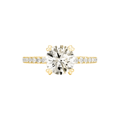 Diletta heart shape prong solitaire ring in yellow gold